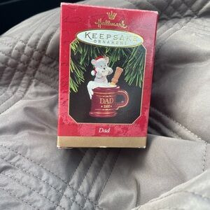 Hallmark Keepsake Ornament - Red and Brown Dad Mug